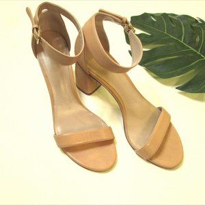 Stuart Weitzman Block Heel Nude Sandal Size 8.5